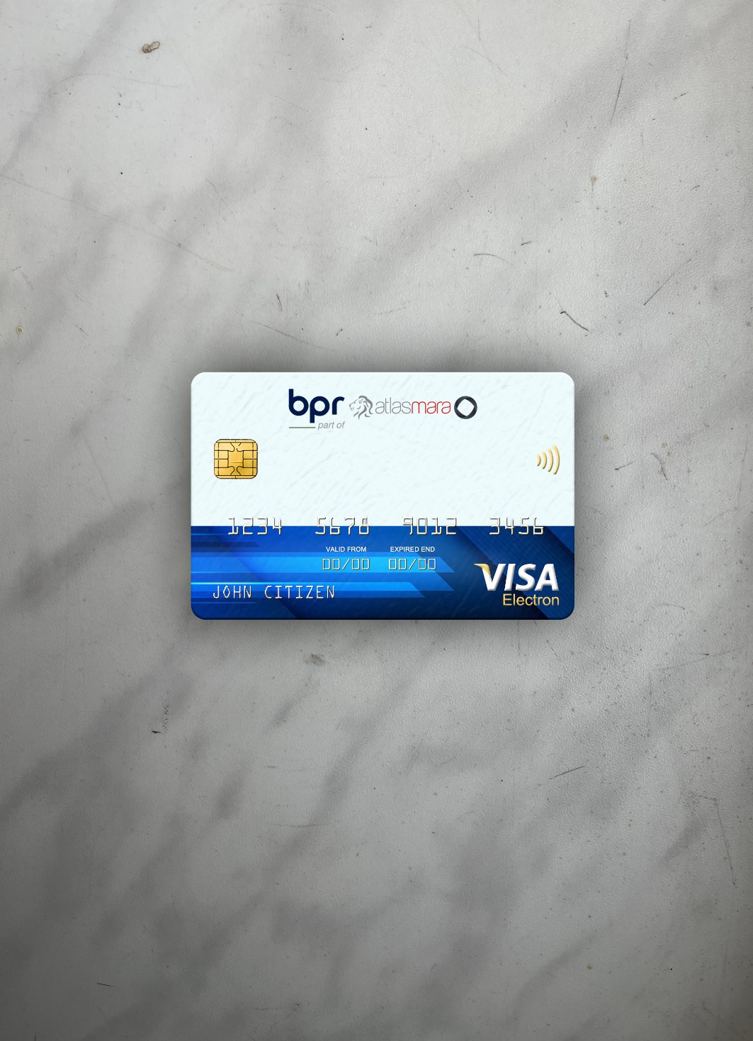 Download Rwanda BPR bank visa electron card photolook front Photoshop template